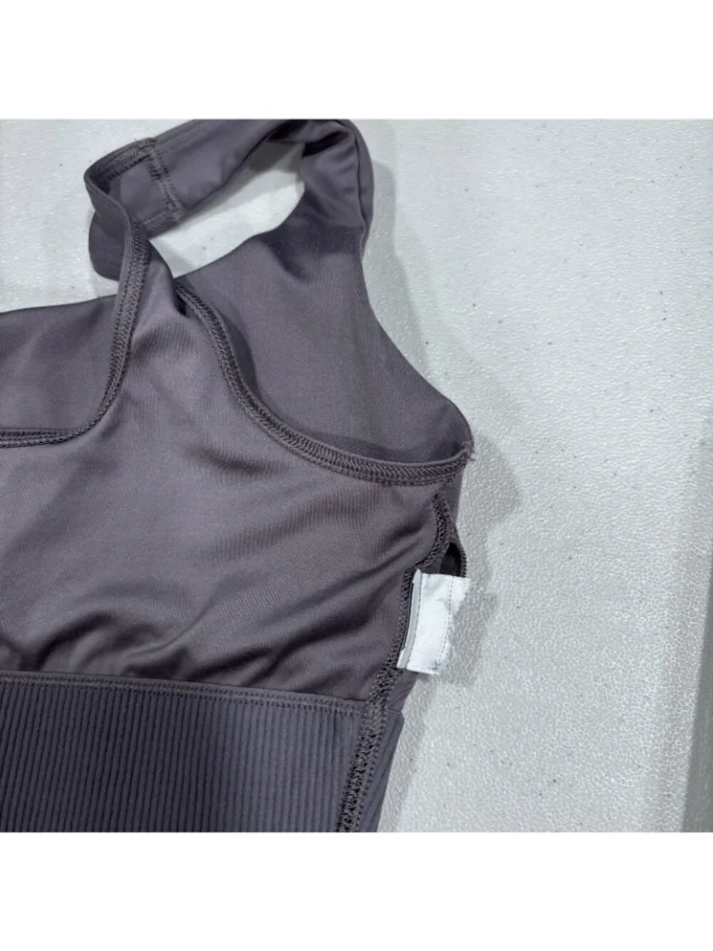 Gymshark Long Line Sport Bra Removable Padding Gray Purple Women Small